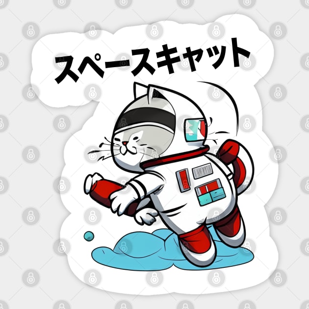 SPACE CAT JAPANESE Sticker by geeklyshirts